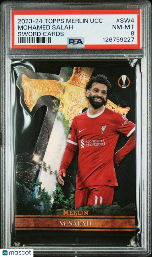 2023 Topps Merlin Mohamed Salah Sword Cards PSA 8