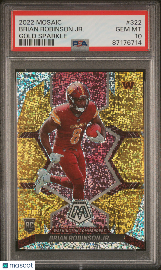 2022 Mosaic Brian Robinson Gold Sparkle Rookie PSA 10