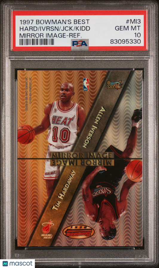 1997 Bowmans Best Iverson Kidd Jackson Hardaway Mirror Image Refractor PSA 10