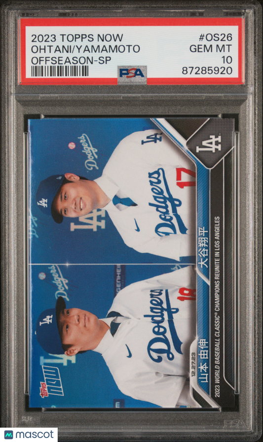 2023 Topps Now Shohei Ohtani Yamamoto Kanji Sp PSA 10