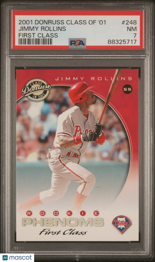 2001 Donruss Jimmy Rollins First Class Rookie 1/50 PSA 7 POP 1