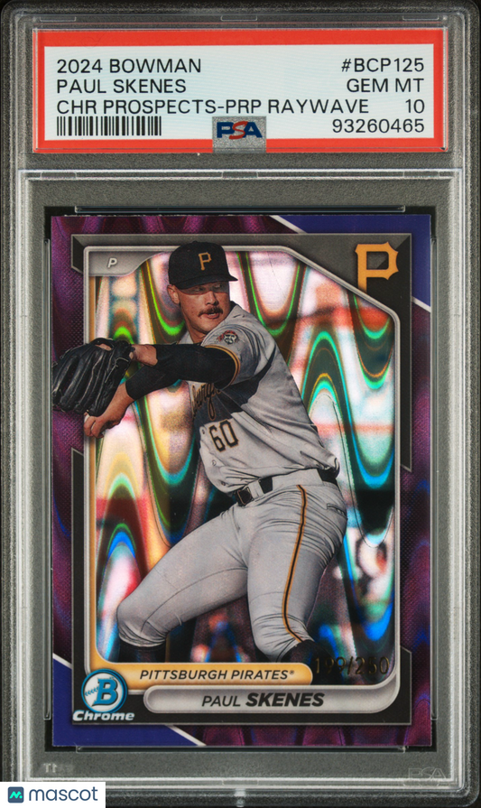 2024 Bowman Chrome Paul Skenes Purple Raywave /250 PSA 10