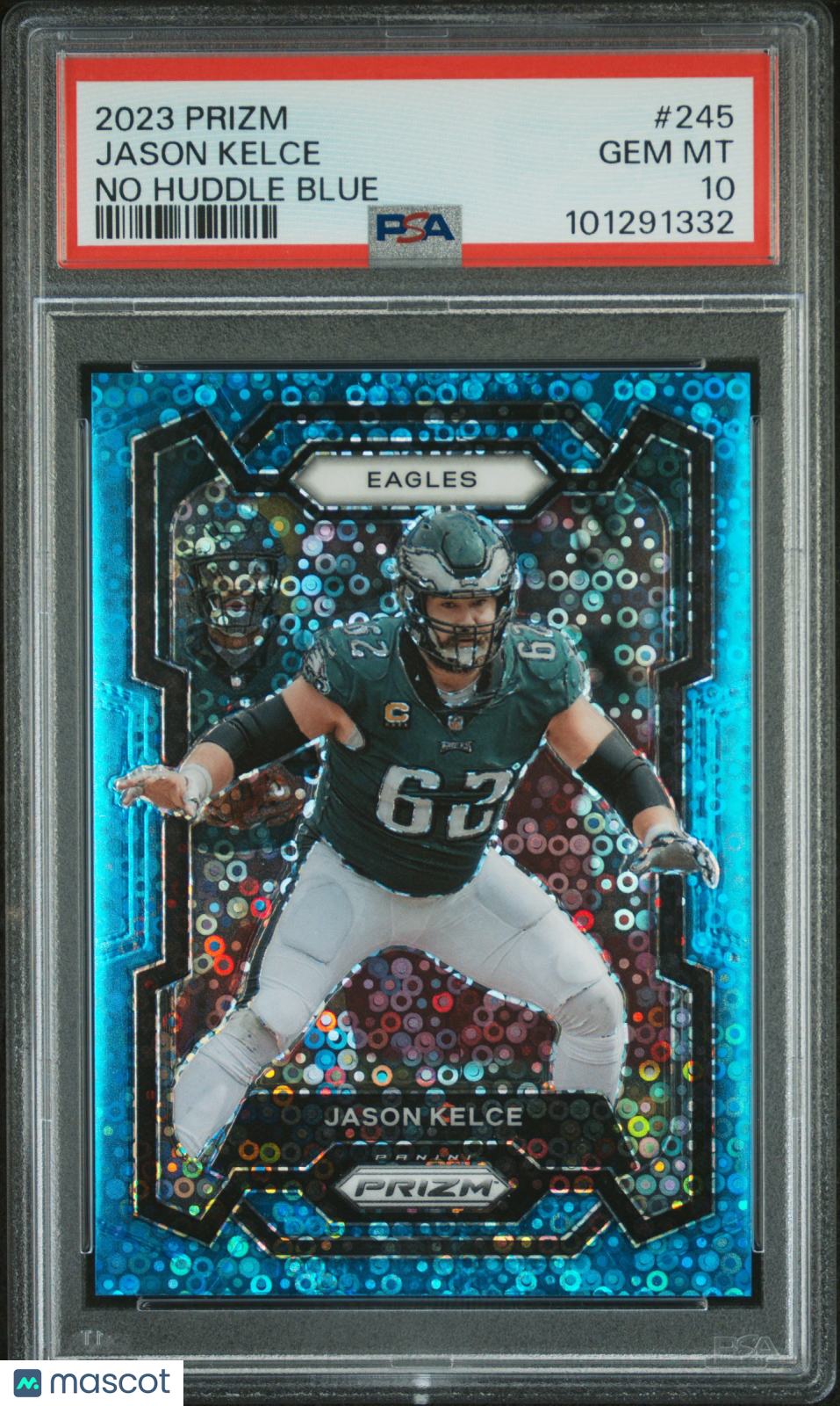 2023 Prizm Jason Kelce No Huddle Blue Disco /95 PSA 10