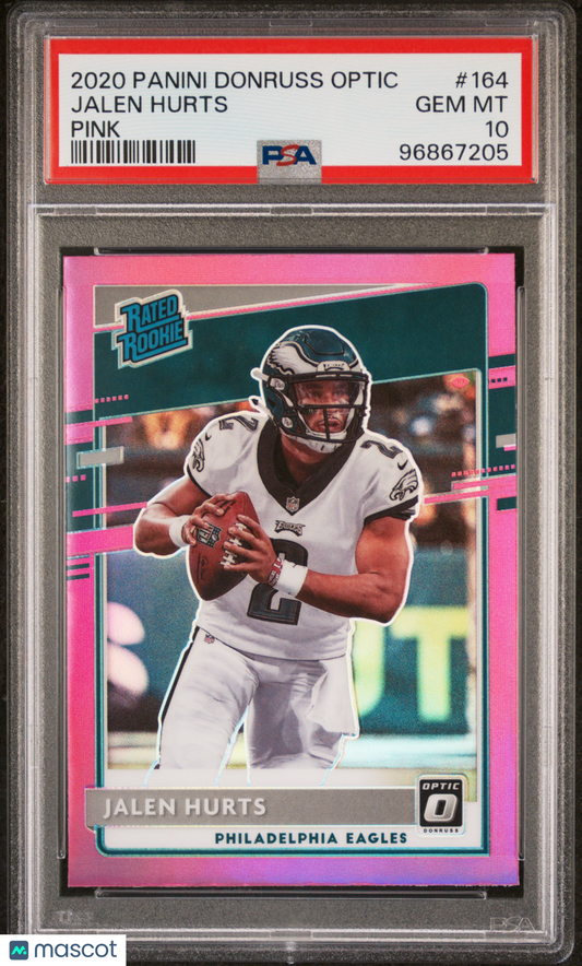 2020 Optic Jalen Hurts Pink Rookie PSA 10