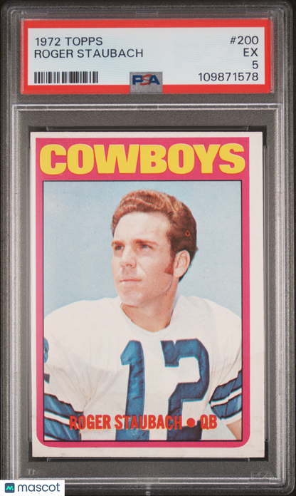 1972 Topps Roger Staubach Rookie PSA 5