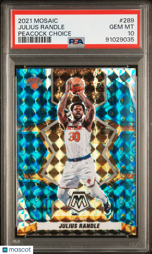 2021-22 Mosaic Julius Randle Peacock Choice PSA 10