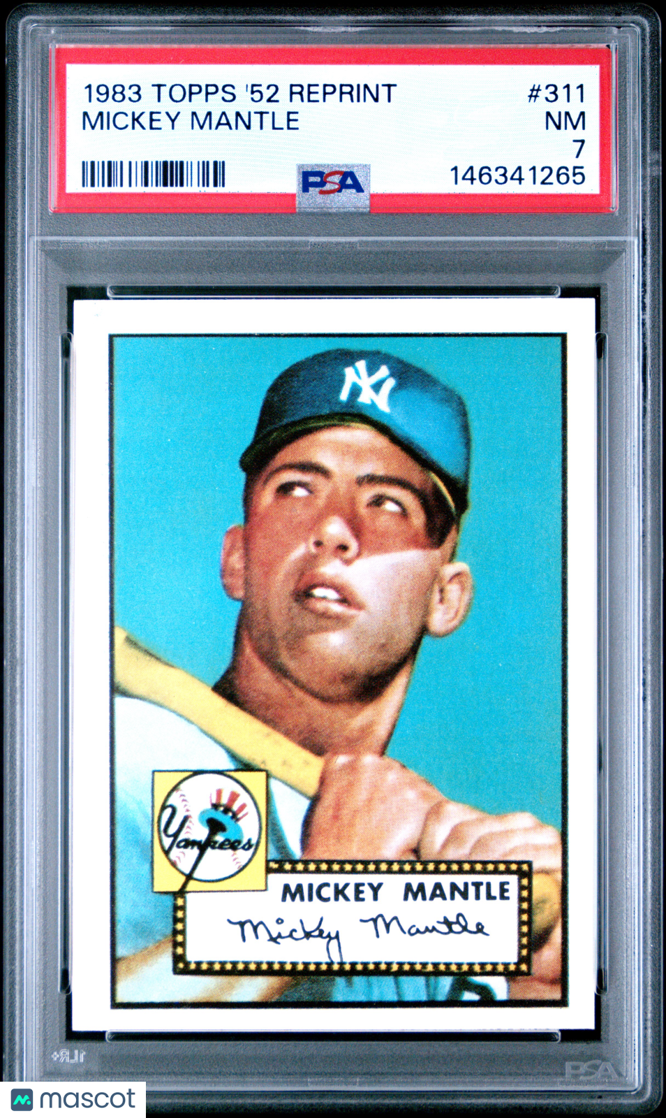 1983 Topps 1952 Reprint Series Mickey Mantle #311 PSA 7