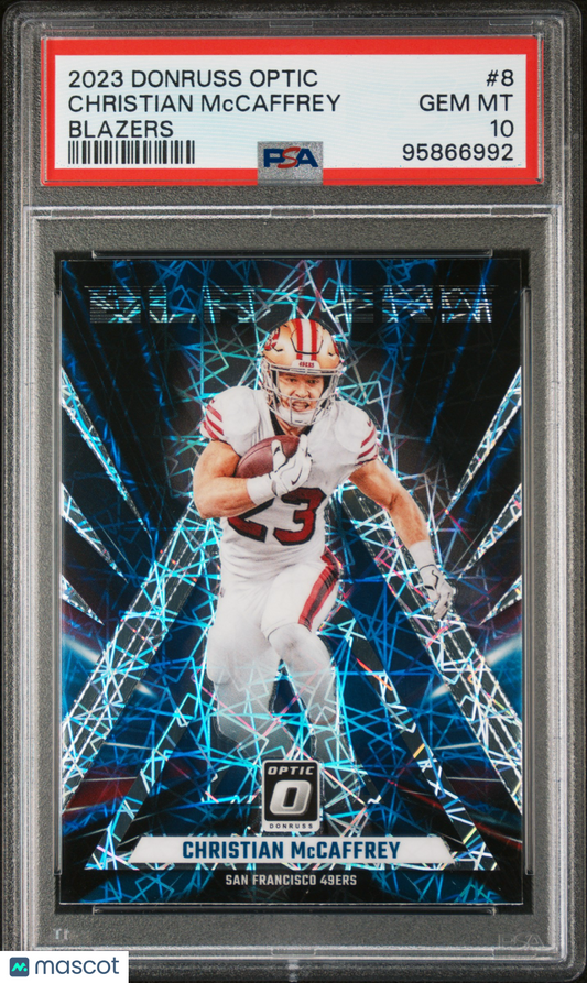 2023 Optic Christian Mccaffrey Blazers PSA 10