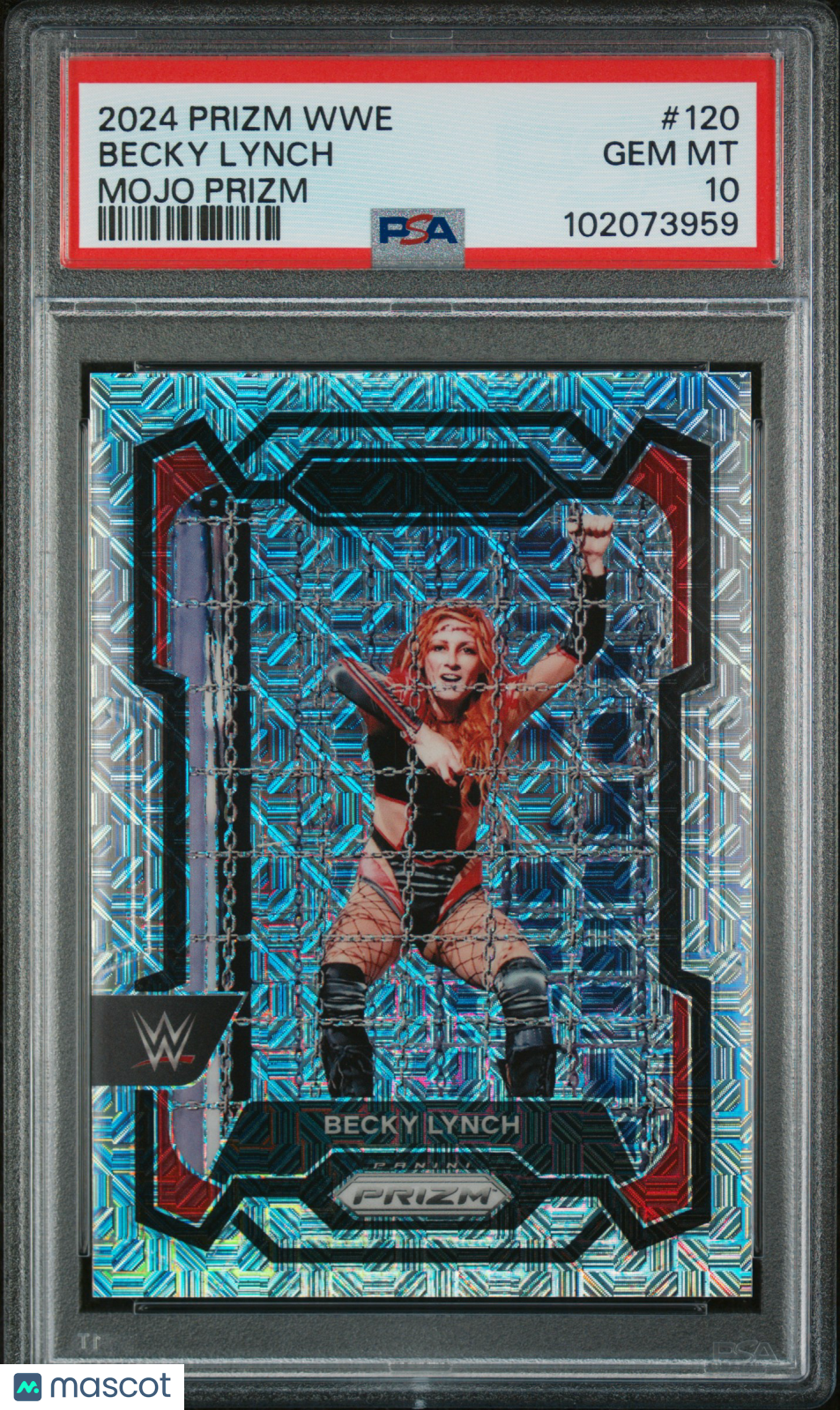 2024 Panini Prizm WWE Becky Lynch #120 Mojo Prizms 14/25 PSA 10