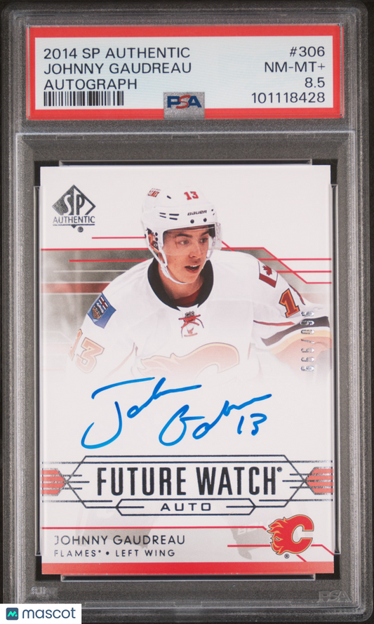 2014 Sp Authentic Johnny Gaudreau Future Watch Rookie Auto /999 PSA 8.5