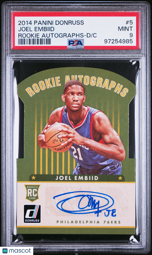 2014-15 Donruss Joel Embiid Rookie Auto Die Cut /49 PSA 9