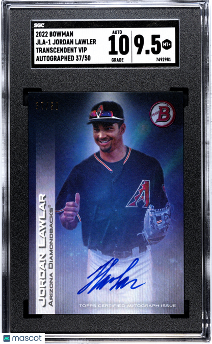 2022 Bowman Jordan Lawler Transcendent VIP Rookie Auto /50 SGC 9.5