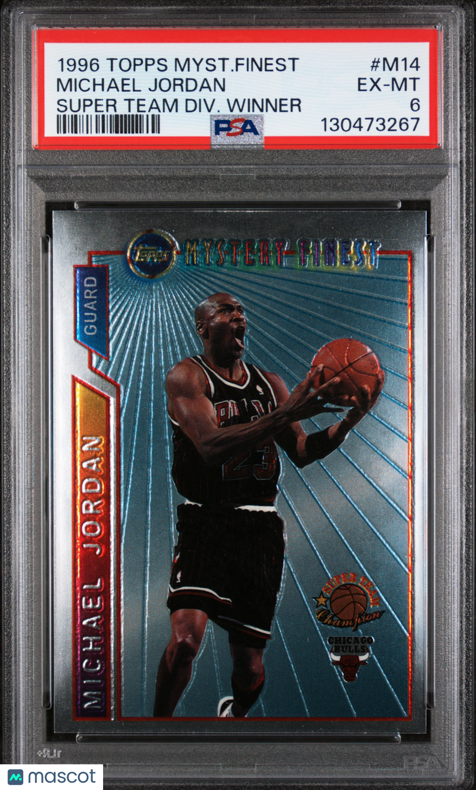 1996-97 Topps Finest Mystery Michael Jordan Division Winner PSA 6
