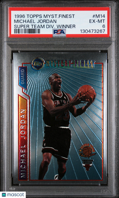 1996-97 Topps Finest Mystery Michael Jordan Division Winner PSA 6