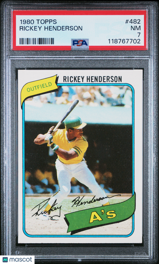 1980 Topps Rickey Henderson Rookie PSA 7