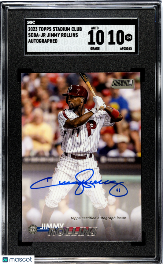 2023 Topps Stadium Club Jimmy Rollins Auto SGC 10/10