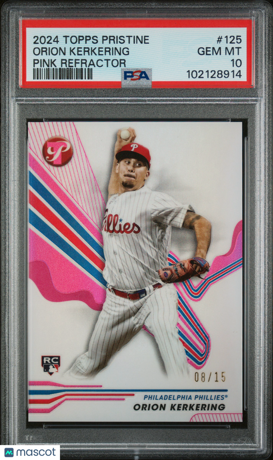 2024 Pristine Orion Kerkering Pink Refractor 08/15 PSA 10 RC