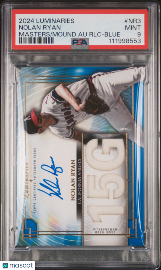 2024 Luminaries Nolan Ryan Masters Of The Mound Patch Auto /10 PSA 9