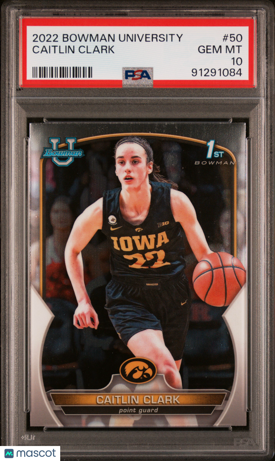2022-23 Bowman Chrome University Caitlin Clark #50b PSA 10