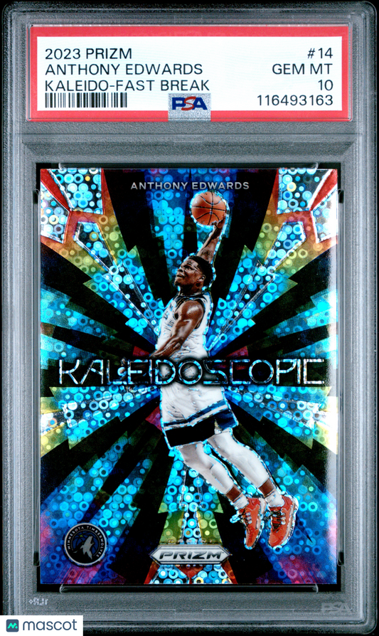 2023-24 Prizm Anthony Edwards Kalridoscopic Fast Break PSA 10