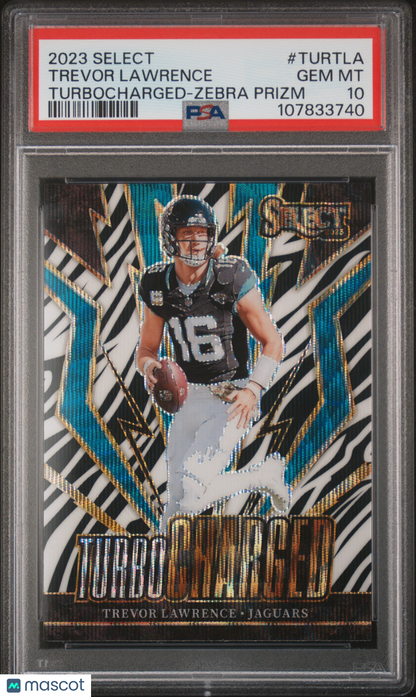 2023 Select Trevor Lawrence Zebra Turbo Charged PSA 10
