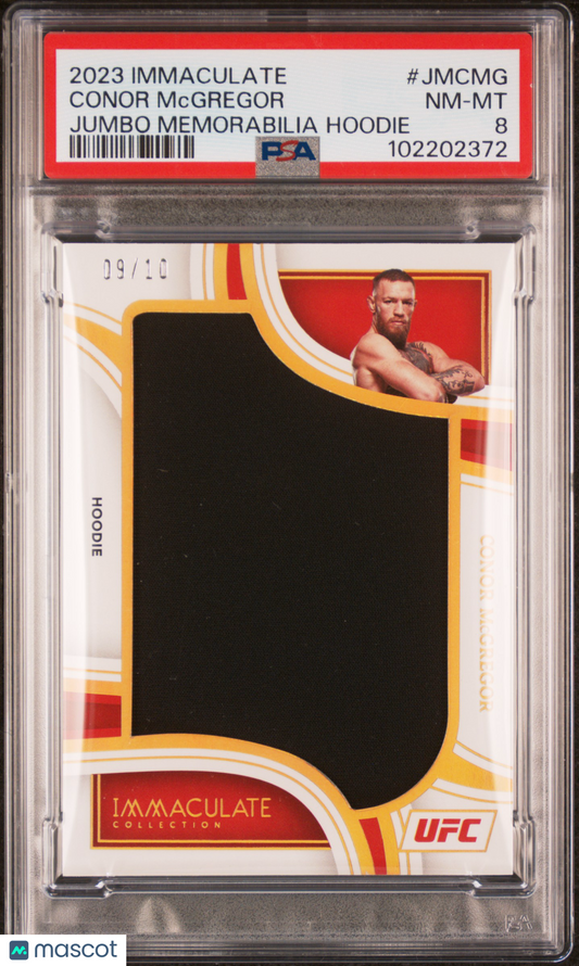 2023 Immaculate Conor Mcgregor Jumbo Mem Hoodie /10 Patch PSA 8