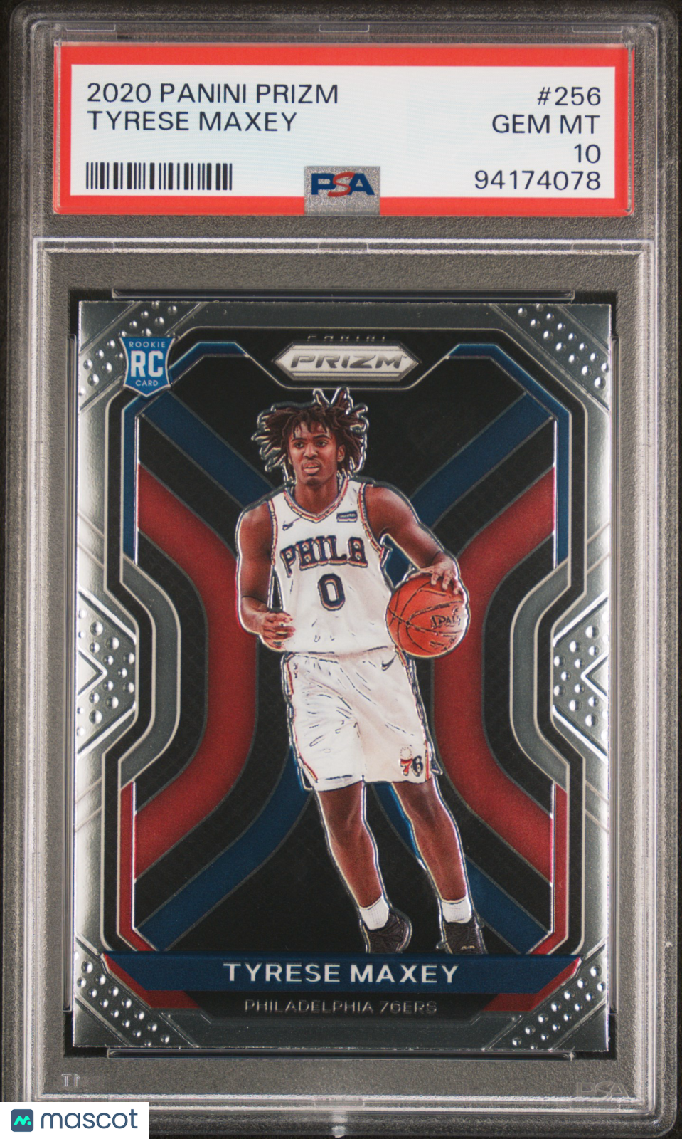 2020-21 Panini Prizm Tyrese Maxey #256 RC PSA 10