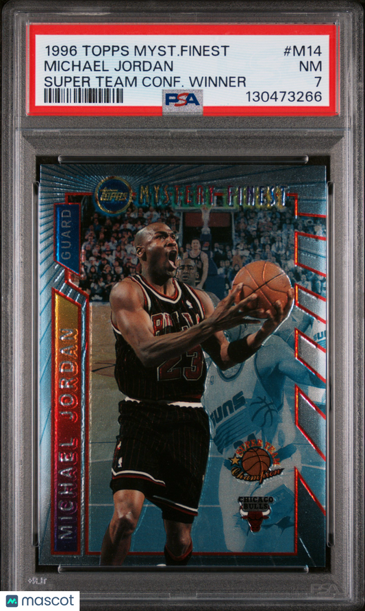 1996-97 Topps Finest Mystery Michael Jordan Confrence Winner PSA 7