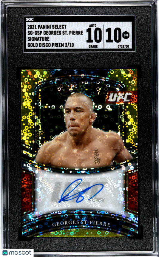 2021 Panini Select UFC Georges St-Pierre #SG-GSP Disco Prizm Auto SGC 10