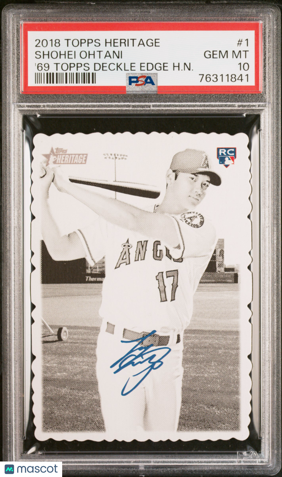 2018 Topps Heritage Shohei Ohtani 69' Deckle Edge Rookie PSA 10