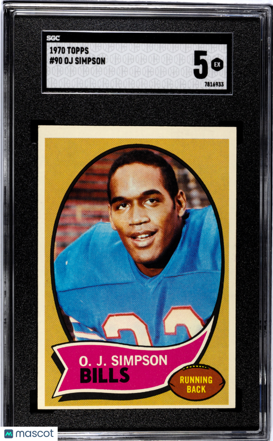 1970 Topps O.J. Simpson Rookie #90 SGC 5