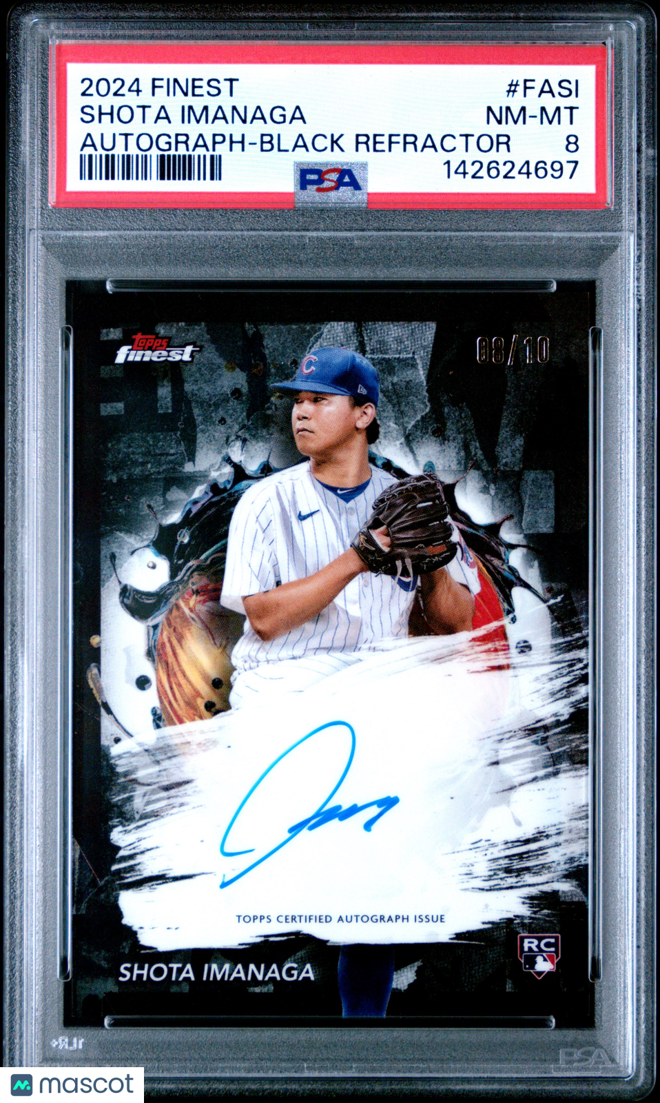 2024 Finest Shota Imanaga Black Rookie Auto /10 PSA 8
