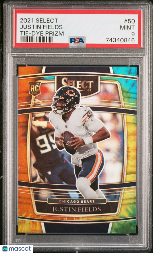2021 Select Justin Fields Tie Dye Rookie /25 PSA 9
