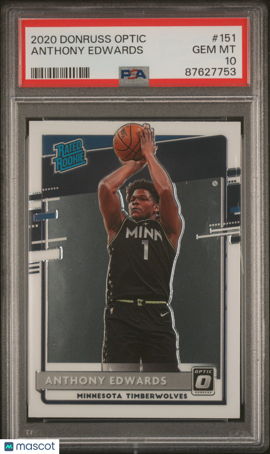 2020-21 Optic Anthony Edwards Rookie PSA 10