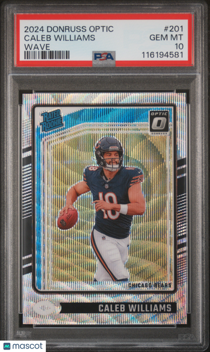 2024 Optic Caleb Williams Wave /300 Rookie PSA 10