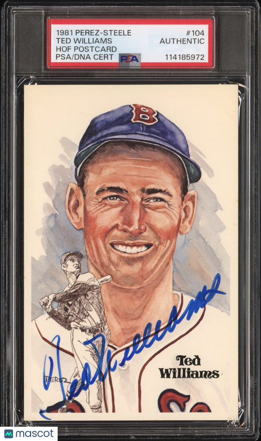 1981 Perez-Steele Ted Williams Auto PSA Auth