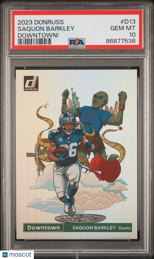 2023 Donruss Saquon Barkley Downtown Case Hit PSA 10