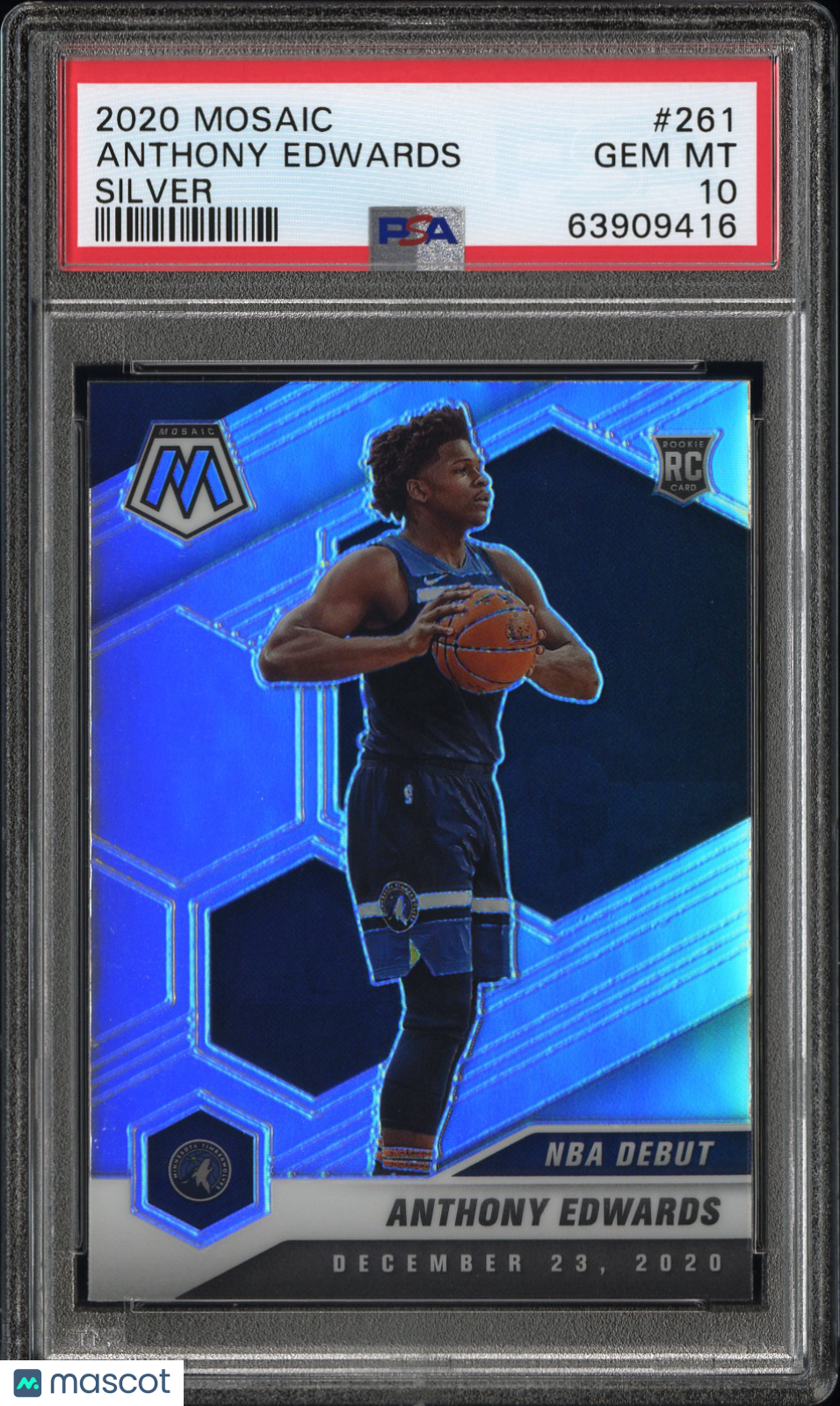2020-21 Mosaic Anthony Edwards Silver Rookie PSA 10