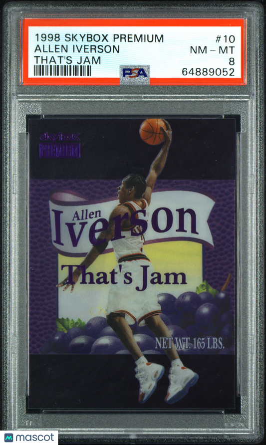 1998 Skybox Premium Allen Iverson That's Jam PSA 8