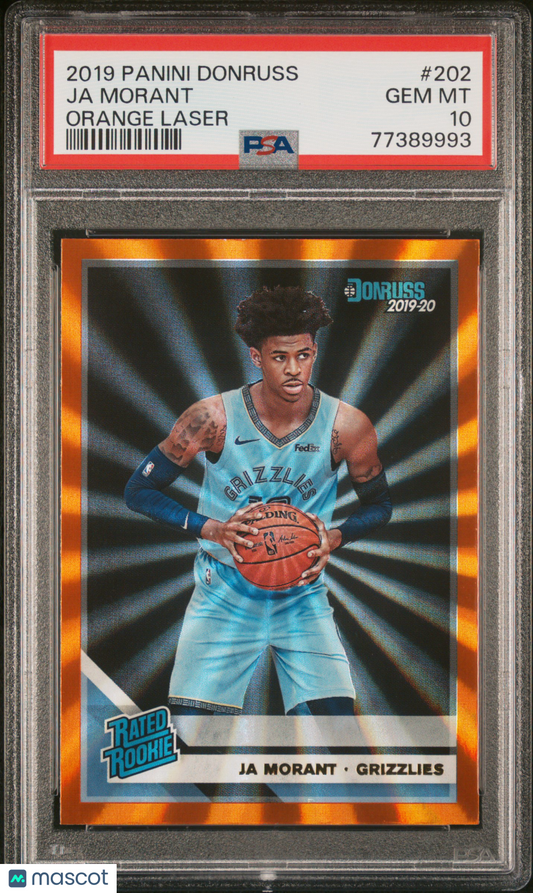 2019-20 Donruss Ja Morant Orange Laser Rookie PSA 10