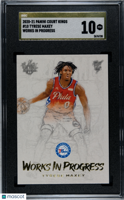 2020-21 Court Kings Tyrese Maxey Works In Progress Rookie SGC 10 Pristine