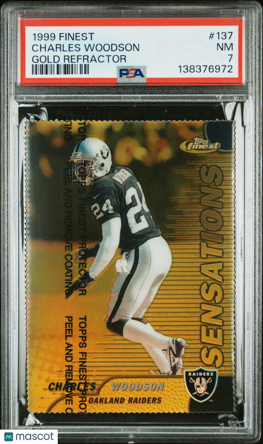 1999 Finest Charles Woodson Gold Refractor Die Cut /100 PSA 7