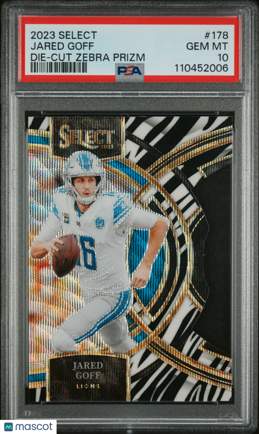 2023 Select Jared Goff Zebra Die Cut PSA 10 SSP