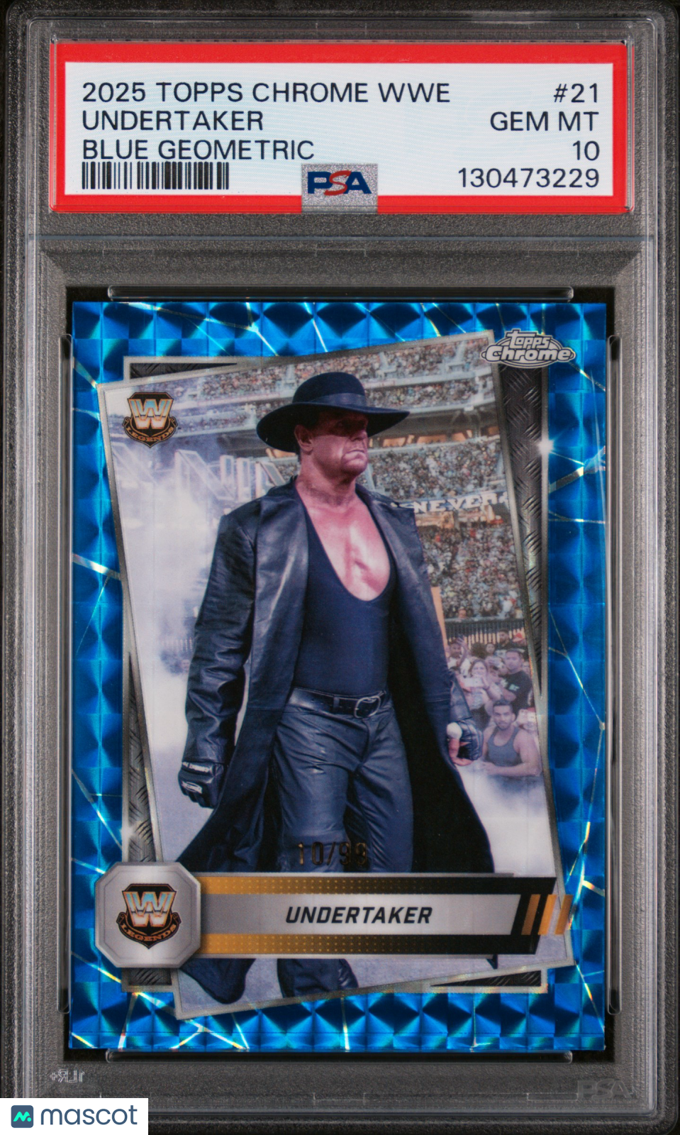 2025 Topps Chrome WWE Undertaker Blue Geometric /99 PSA 10