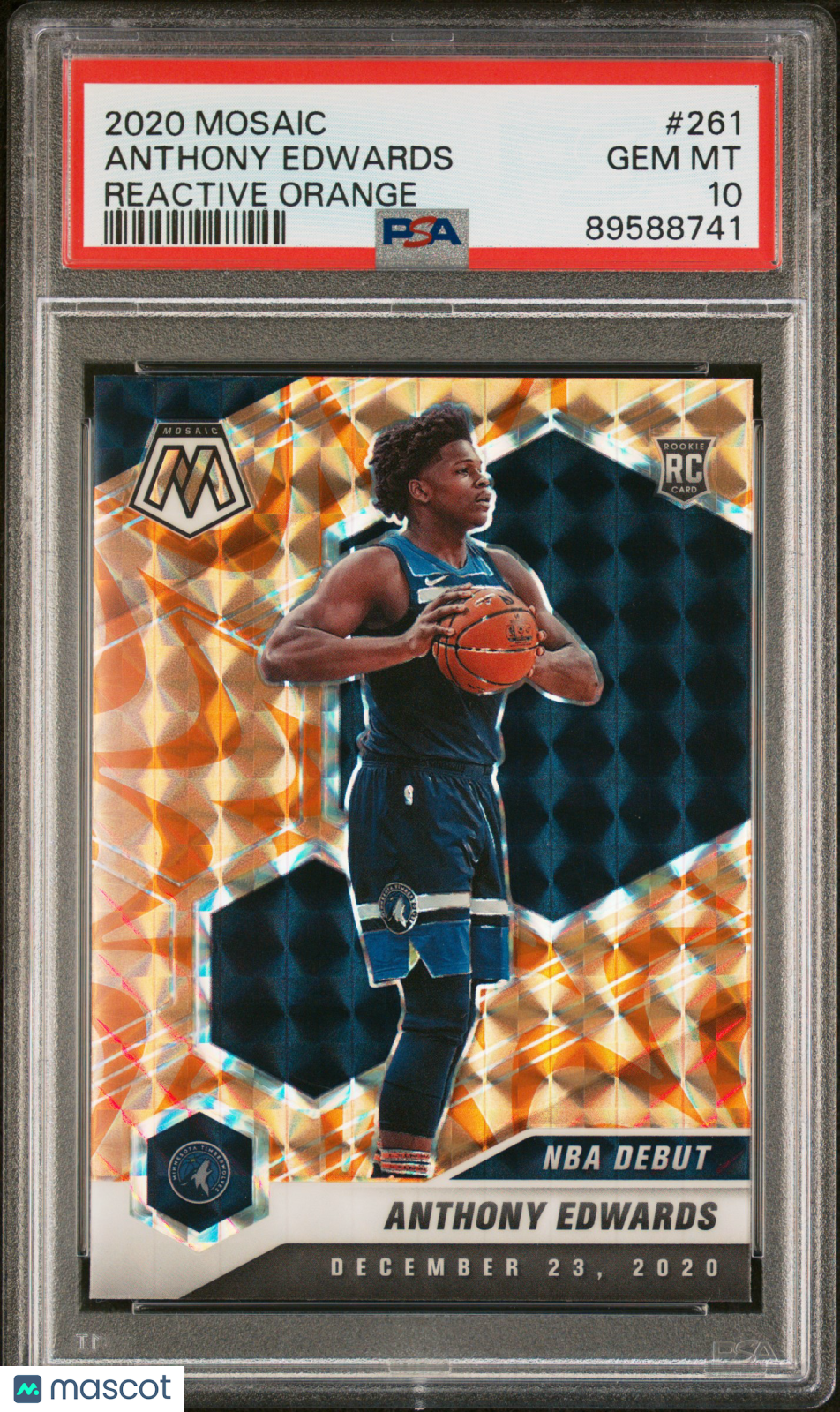 2020-21 Mosaic Anthony Edwards Reactive Orange Rookie PSA 10