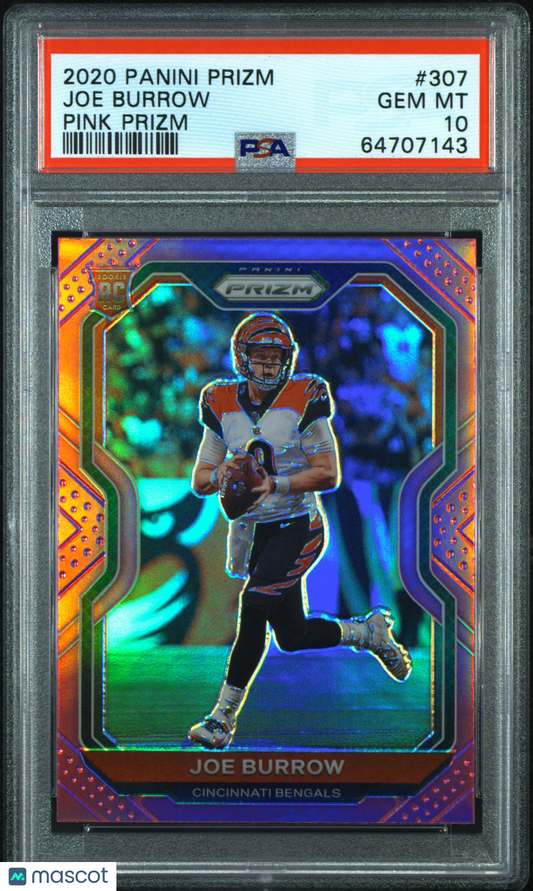 2020 Prizm Joe Burrow Pink Rookie PSA 10