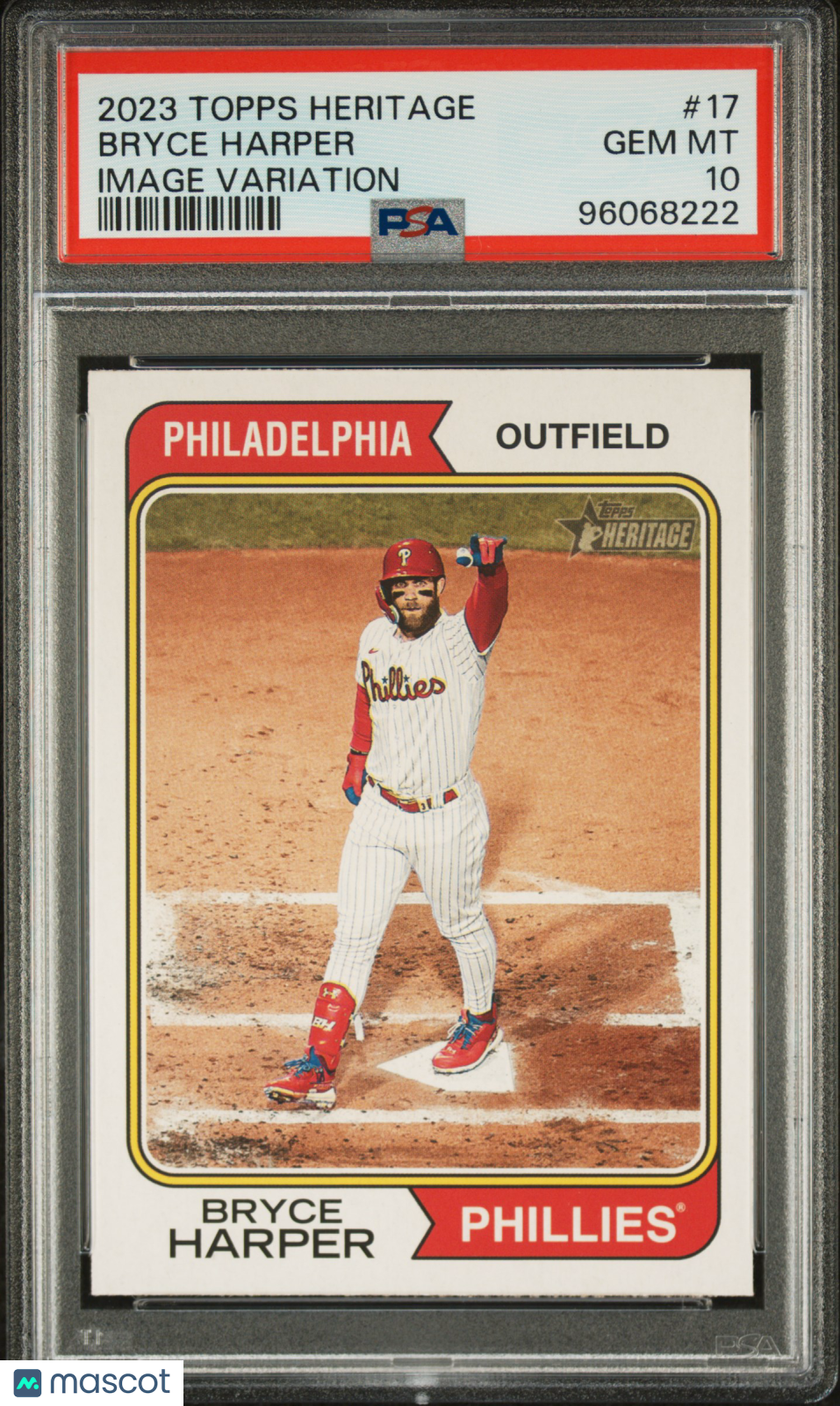 2023 Topps Heritage Bryce Harper Image Variation SP PSA 10