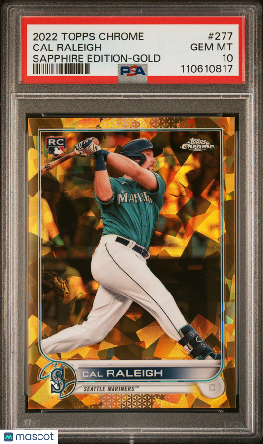 2022 Topps Chrome Cal Raleigh Sapphire Gold Rookie /50 PSA 10