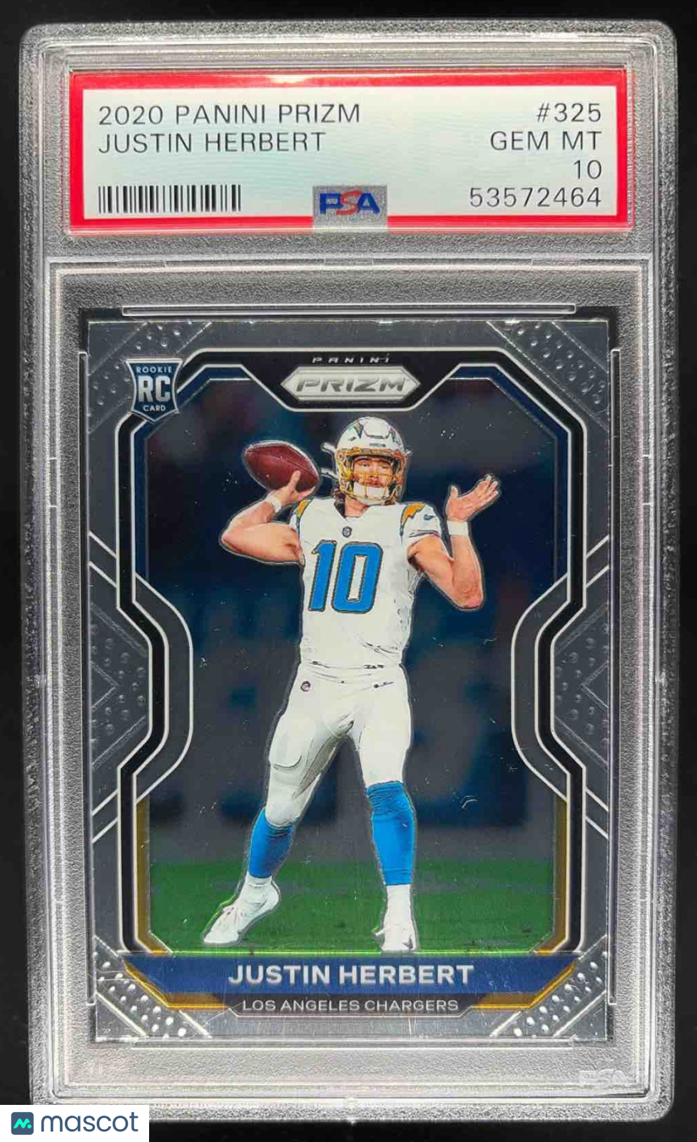 2020 Panini Prizm Justin Herbert #325 RC Chargers PSA 10