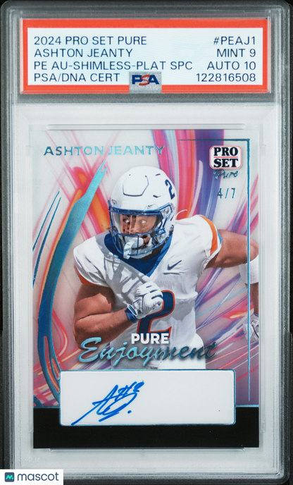 2024 Pro Set Ashton Jeanty /7 Auto PSA 9/10